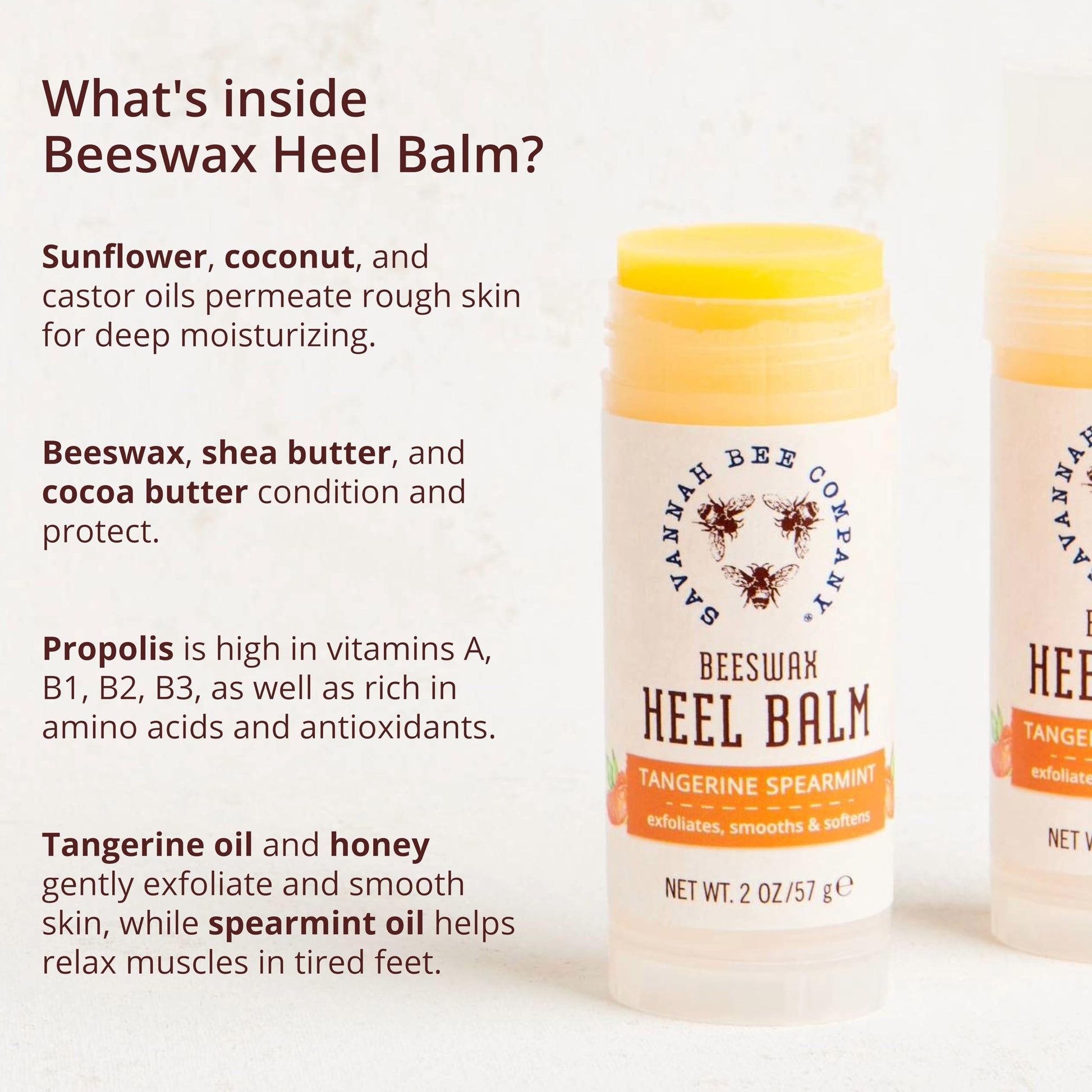 Tangerine Spearmint Beeswax Heel Balm