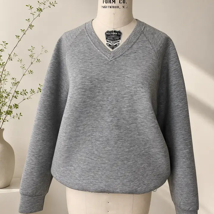 Marais Butter Modal Scuba Knit V-Neck Top