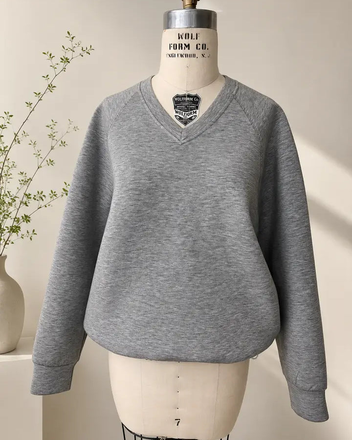 Marais Butter Modal Scuba Knit V-Neck Top