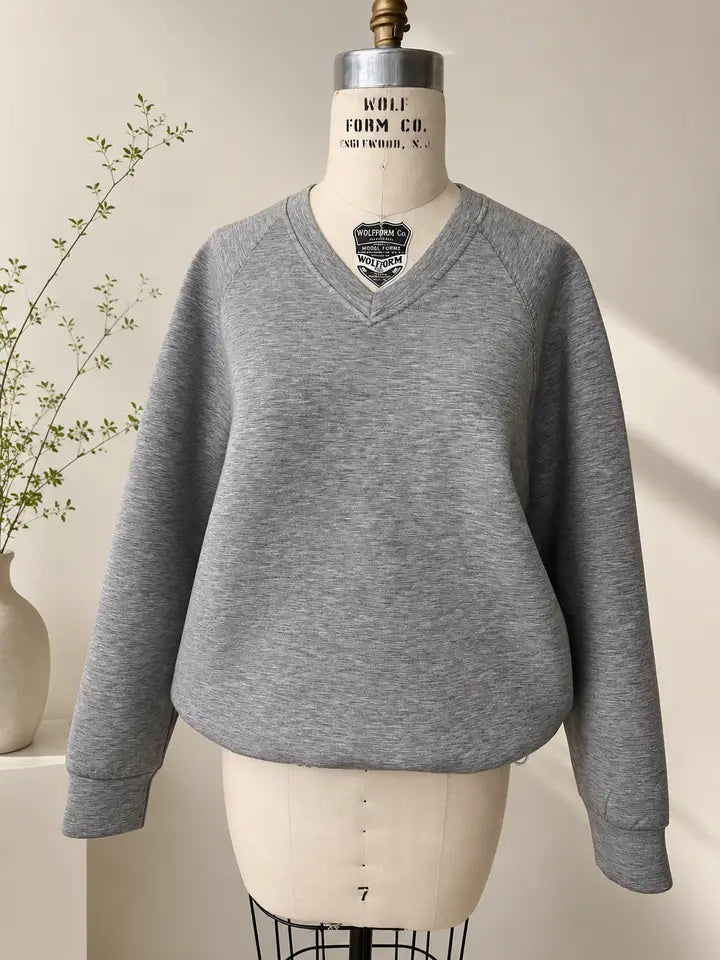 Marais Butter Modal Scuba Knit V-Neck Top