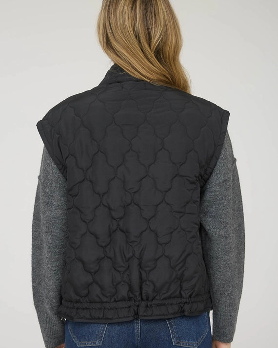 Blu Pepper Black Quilted Puffer Vest