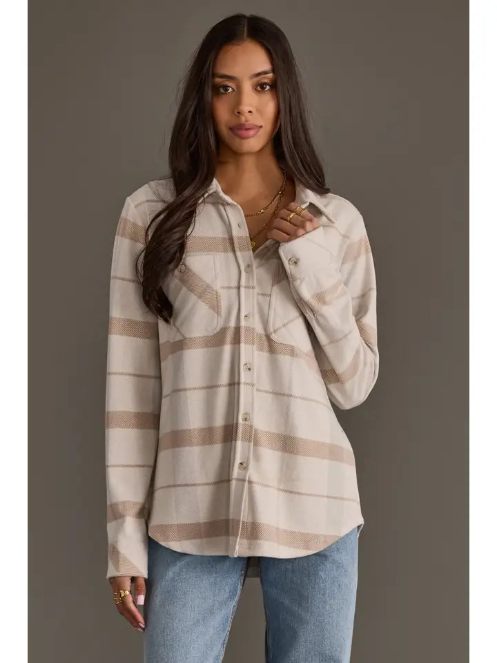 Panache Apparel Plaid Lightweight Button Up