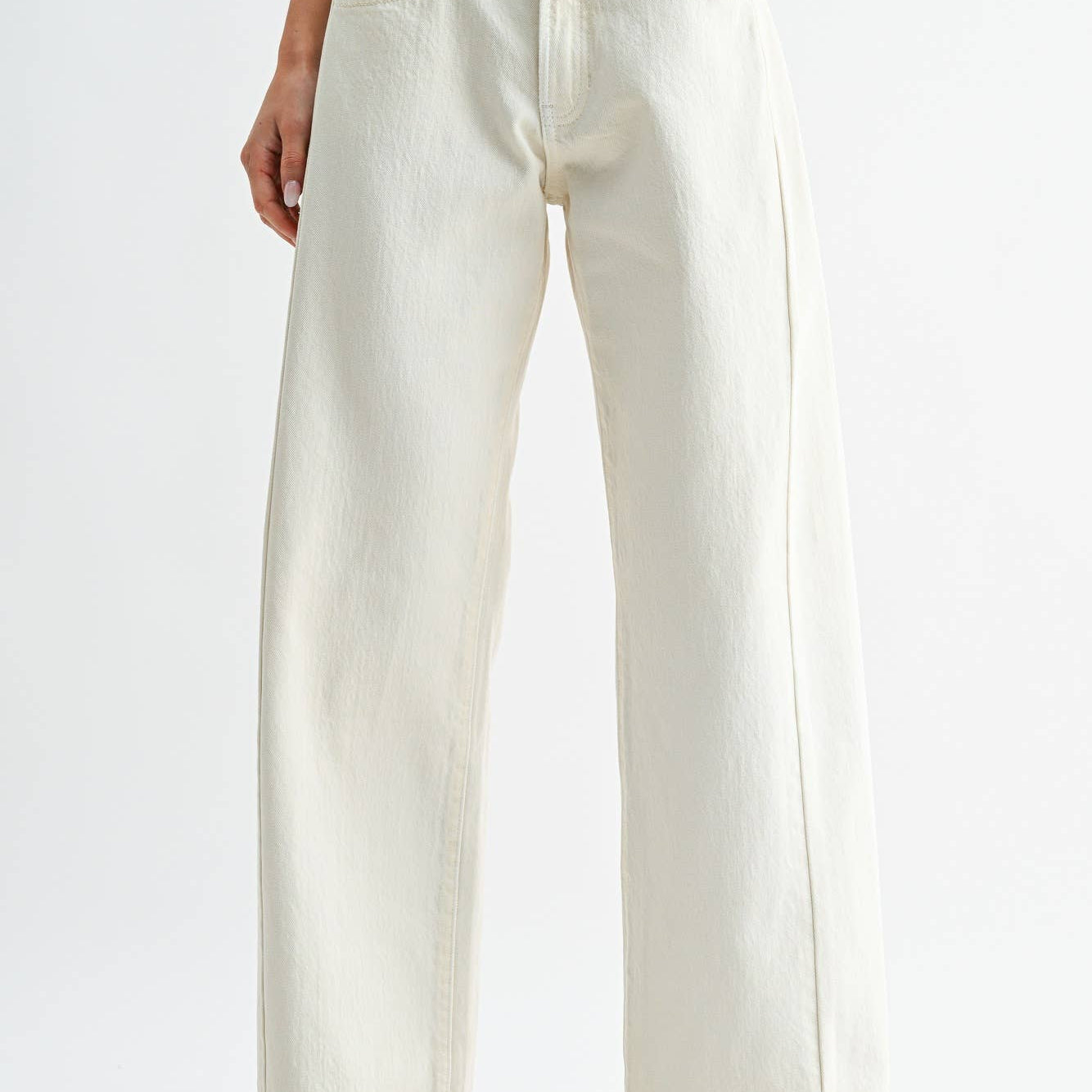 Twisted High Rise Stretch Barrel Jean - ECRU - DP865