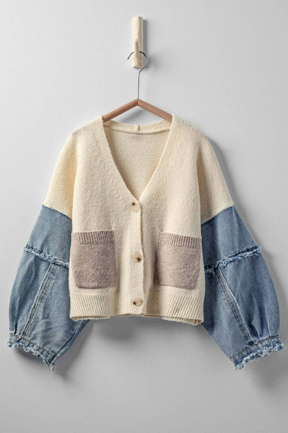 Denim Cardigan Casual Sweater