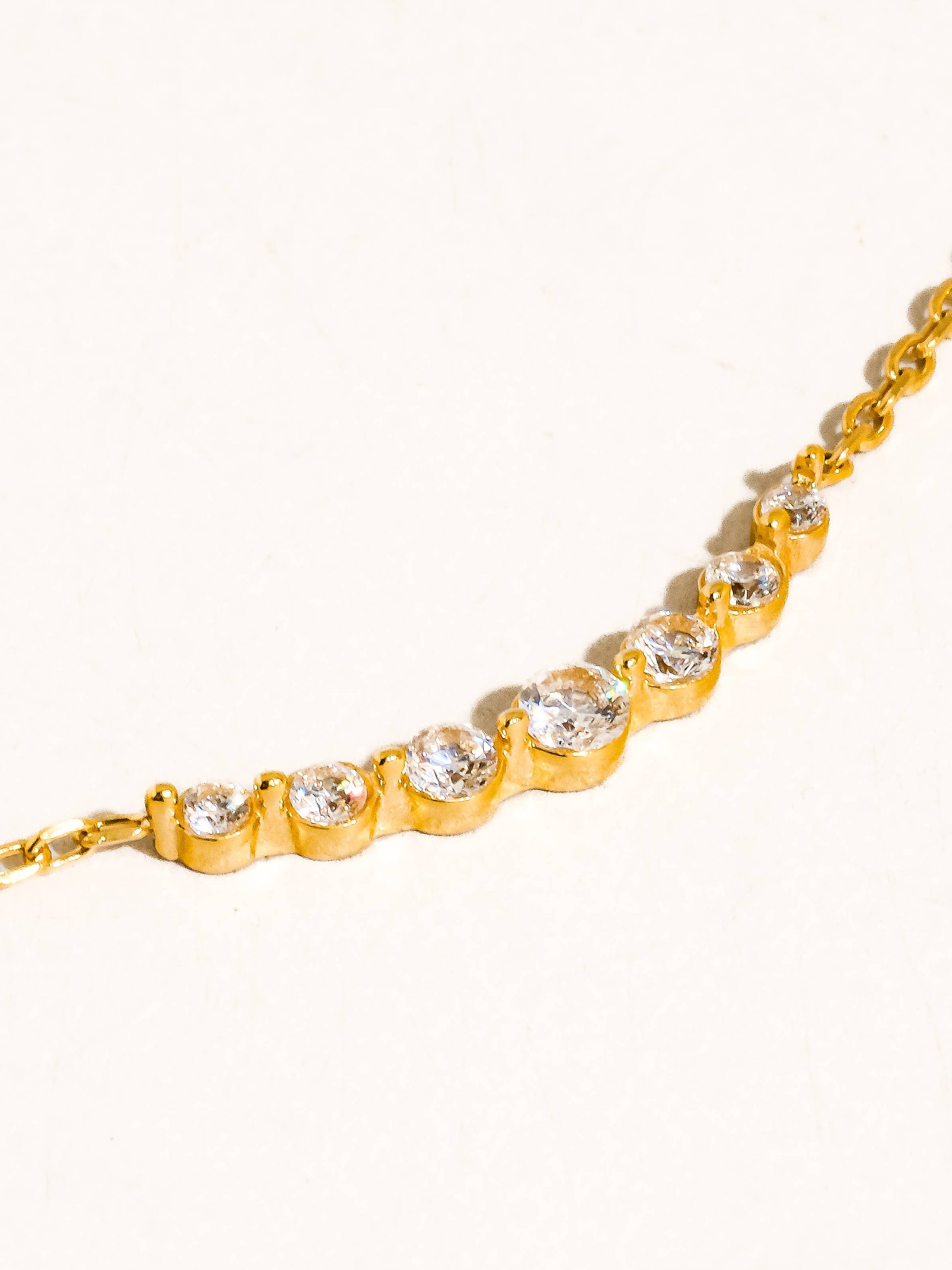 Remmi 18K Gold Non-Tarnish Crystal Station Chain Necklace