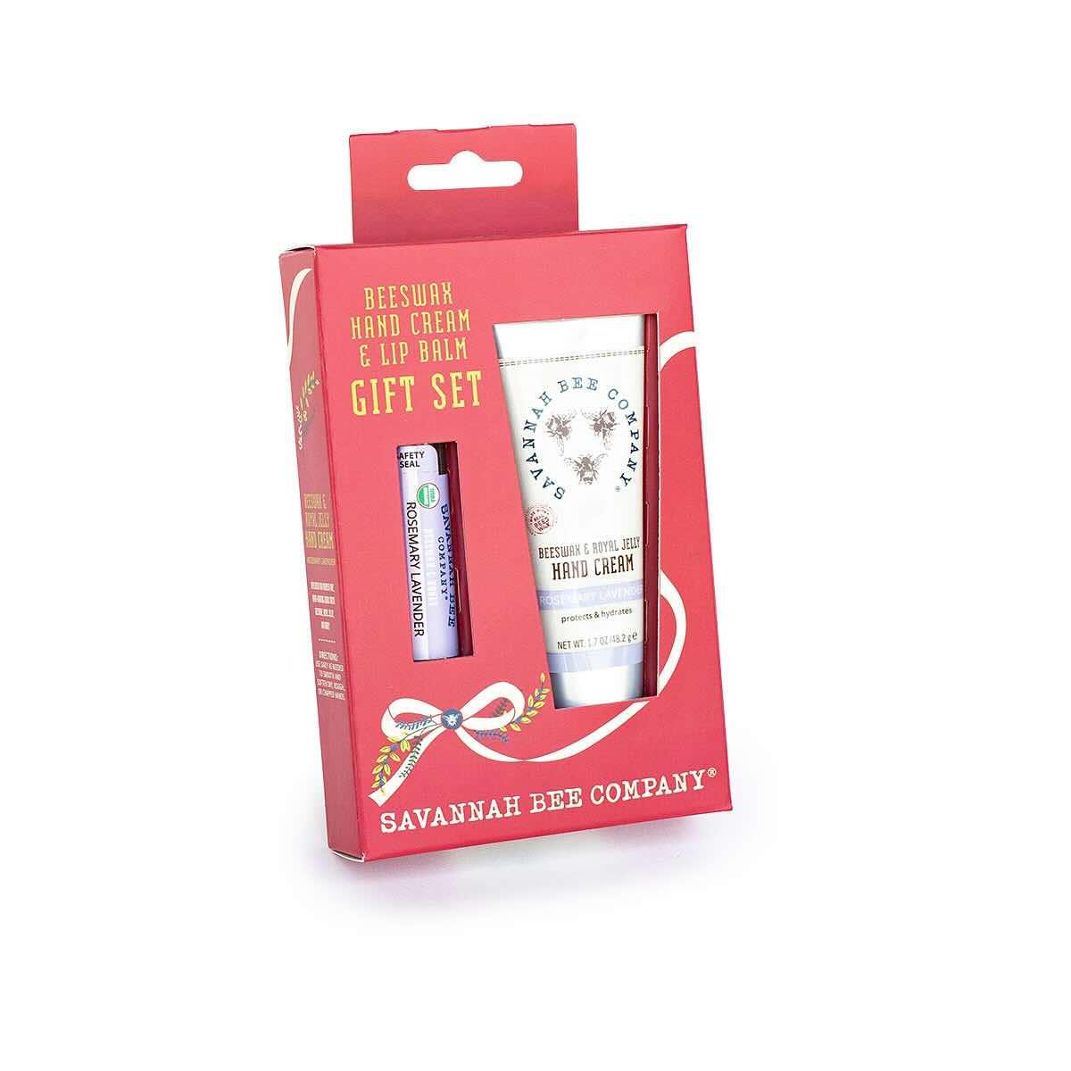 Beeswax Hand Cream and Lip Balm Gift Set - Rosemary Lavendar