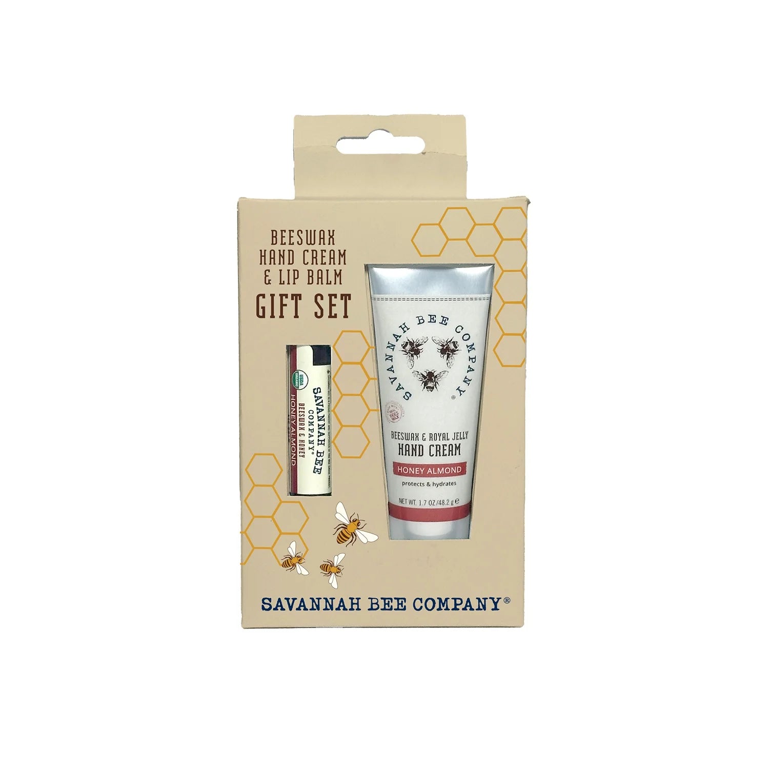 Beeswax Hand Cream and Lip Balm Gift Set - Honey Almond