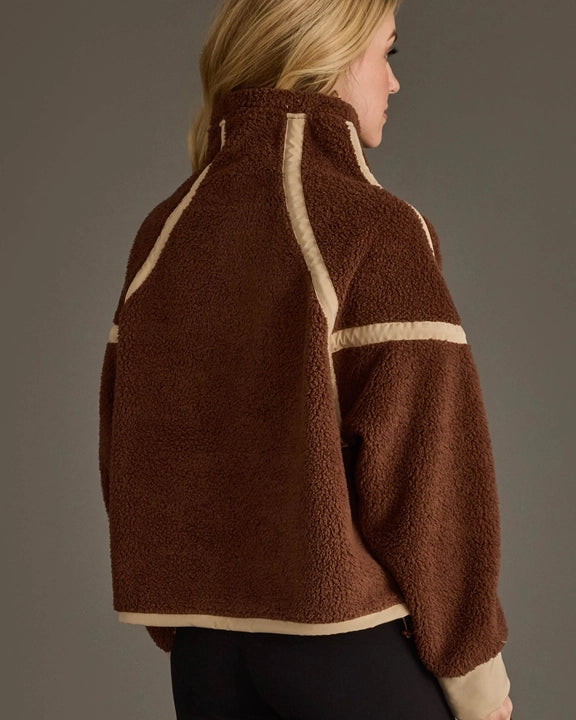 Cozy Relaxed Fit Half-Zip Sherpa Fleece Sweatshirt