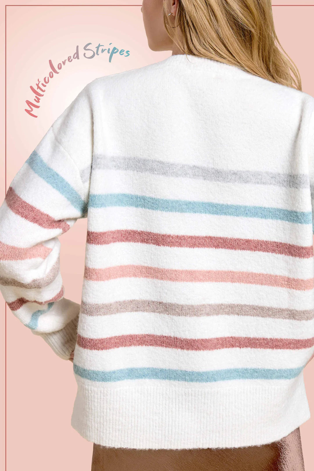 La Miel Multi Color Striped Sweater