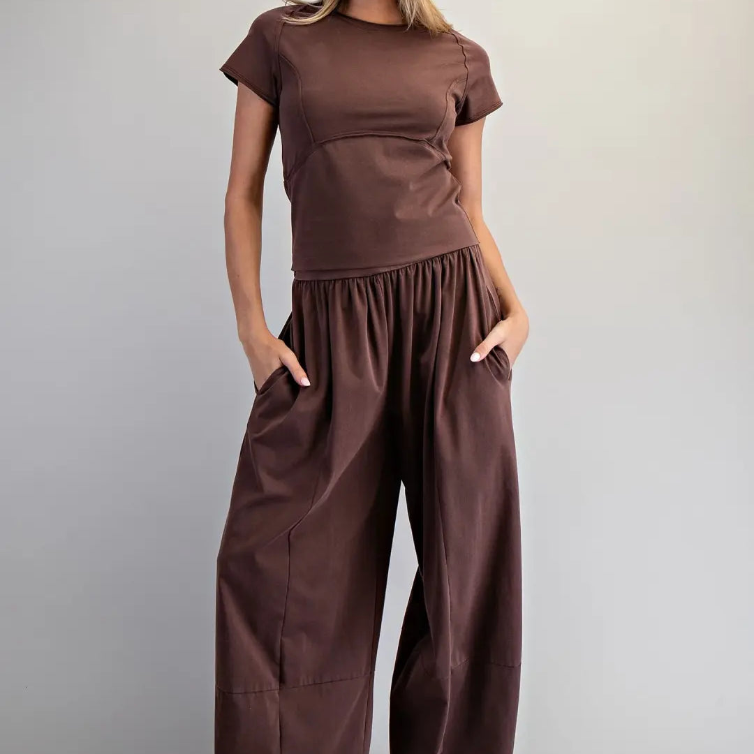 Mineral Wash Raw Edge Cropped Tee