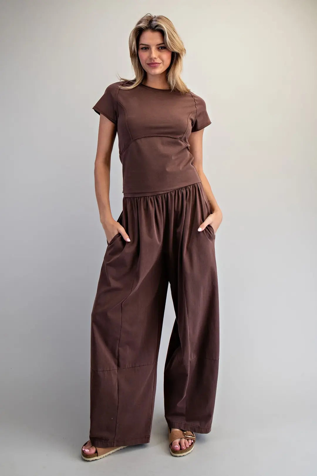 Mineral Wash Raw Edge Cropped Tee