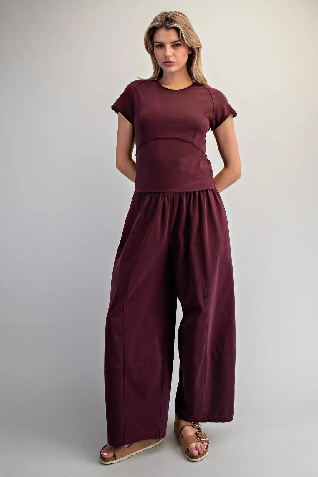 Mineral Wash Raw Edge Cropped Tee