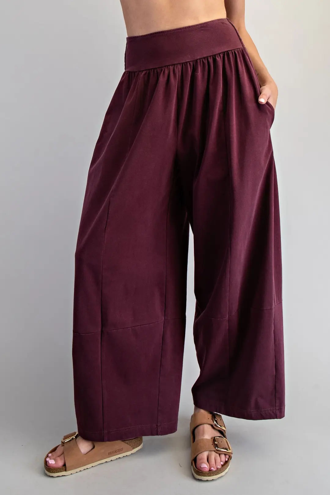 Sloane Mineral Wash Smocked Wide Leg Pants
