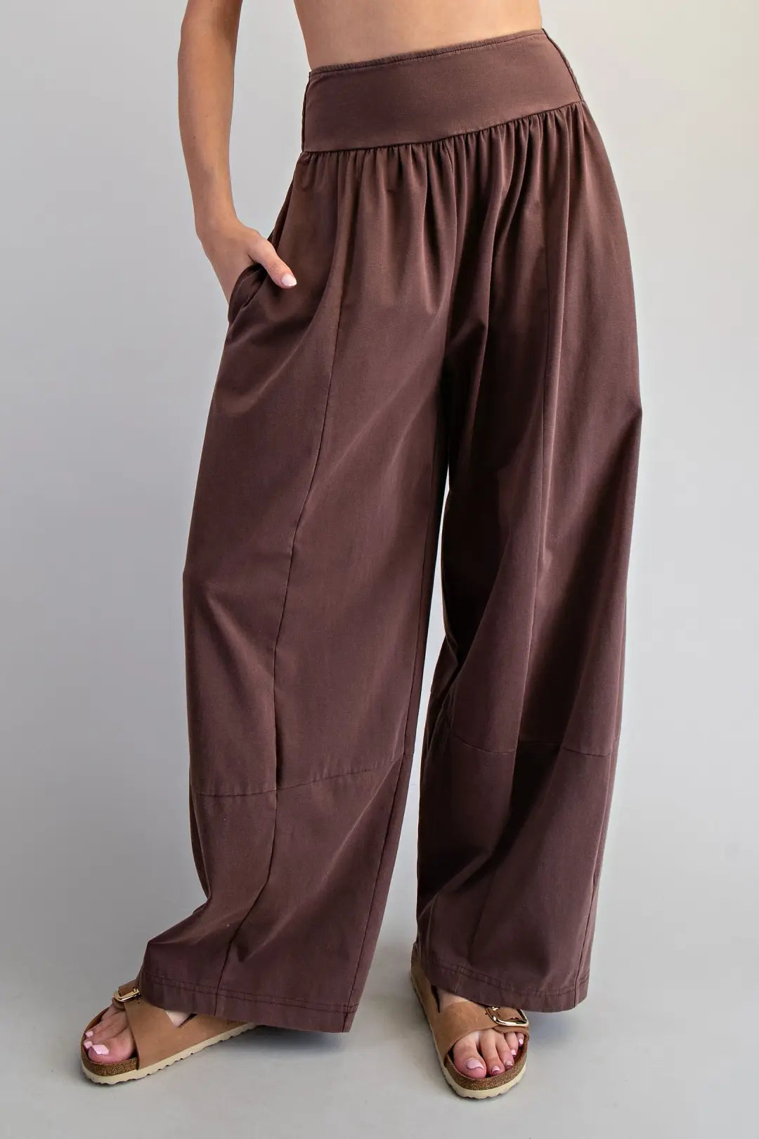 Sloane Mineral Wash Smocked Wide Leg Pants