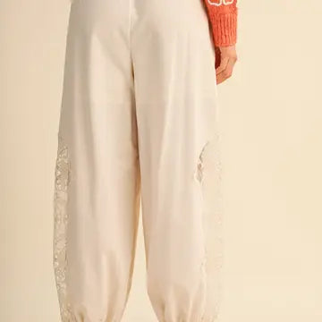 &Merci Lace Detail Balloon Pants