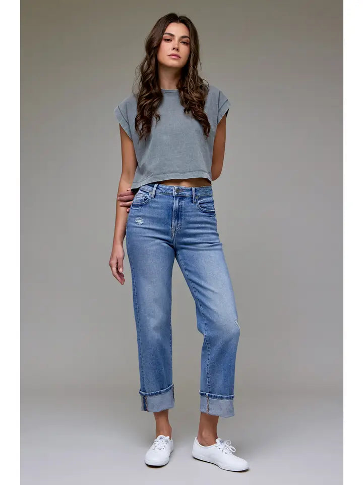 Ella Cuffed High Rise Classic Straight