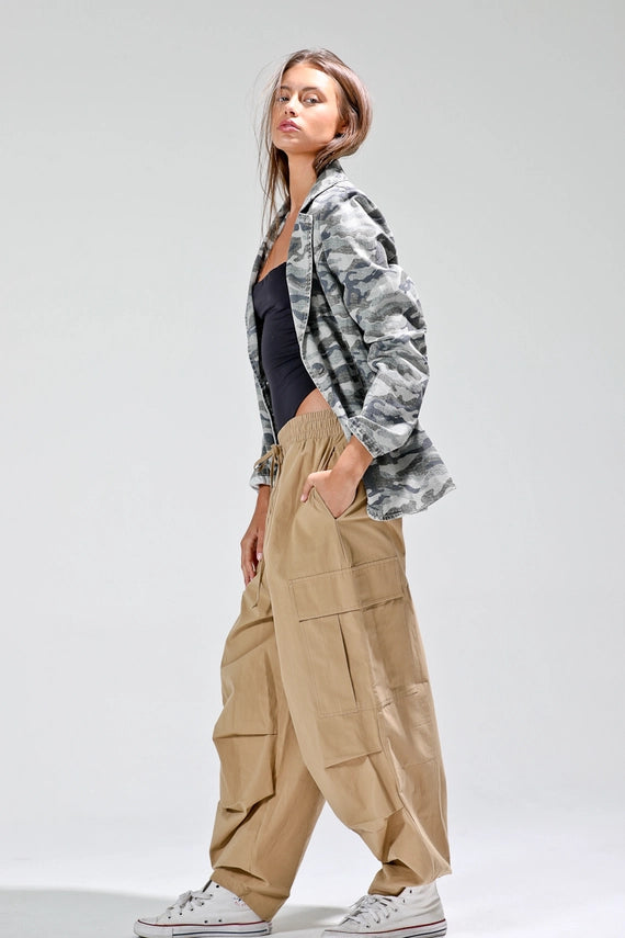 NoaBoa Camo Button Down Blazer