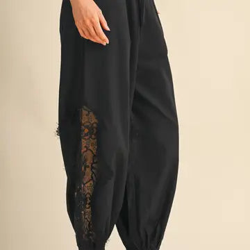 &Merci Lace Detail Balloon Pants