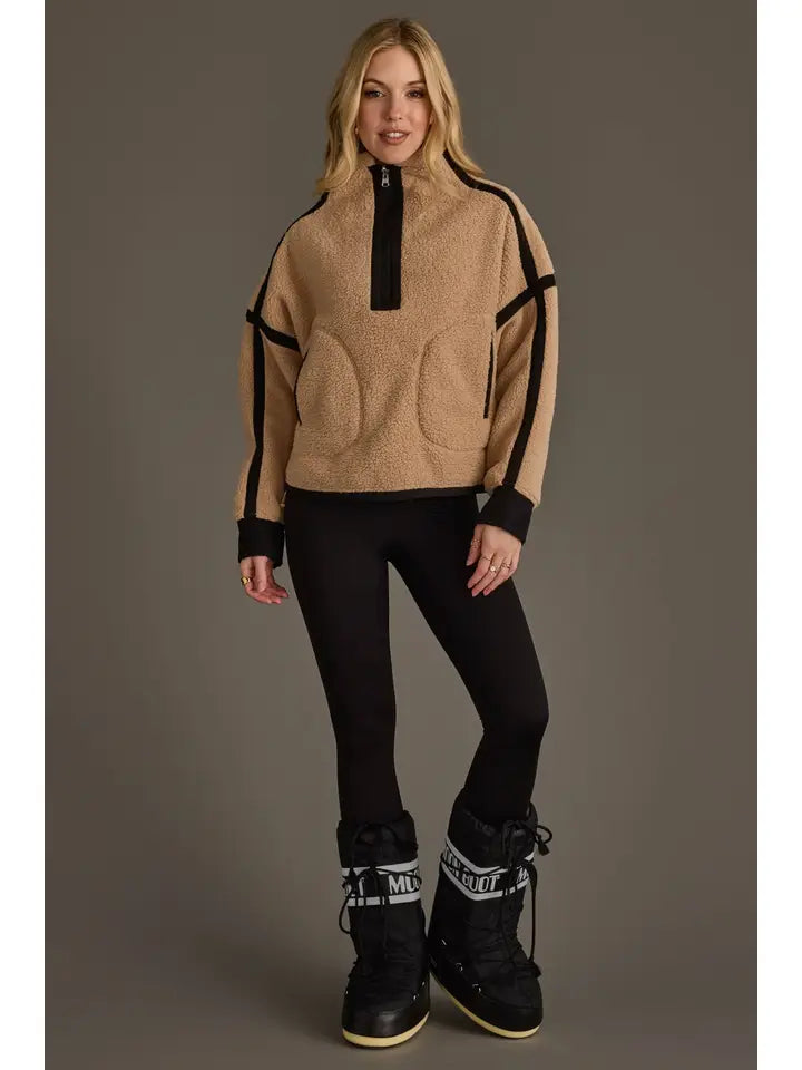 Cozy Relaxed Fit Half-Zip Sherpa Fleece Sweatshirt