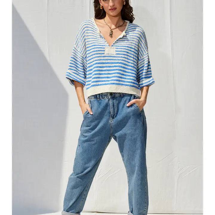 Lightweight Striped Slouchy Sweater