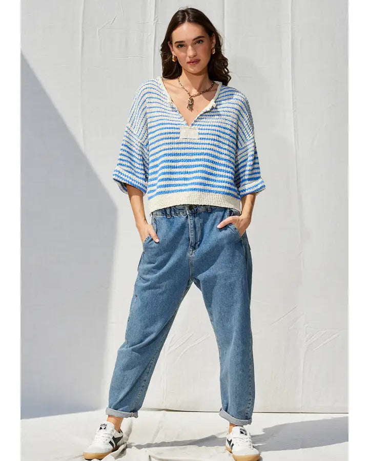 Lightweight Striped Slouchy Sweater
