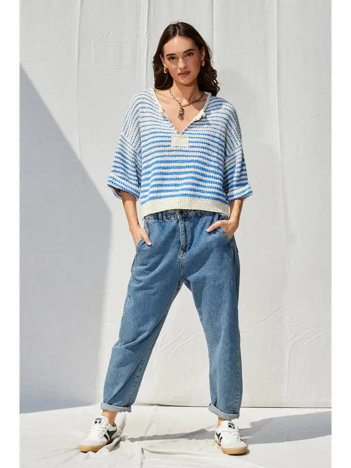 Lightweight Striped Slouchy Sweater