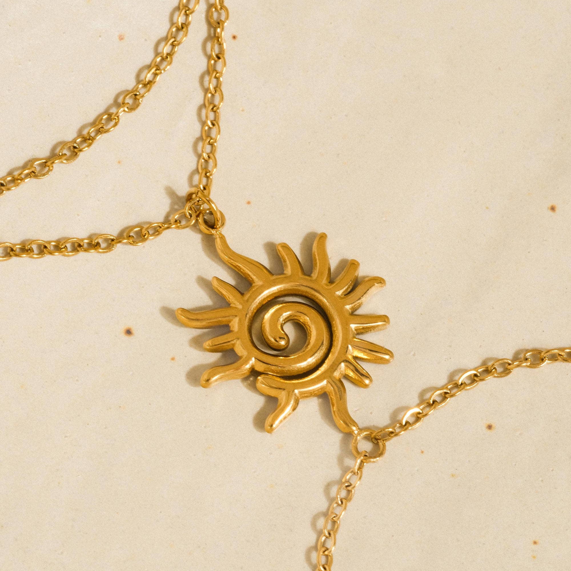 Carmela 18K Gold Non-Tarnish Sun Charm Hand Chain