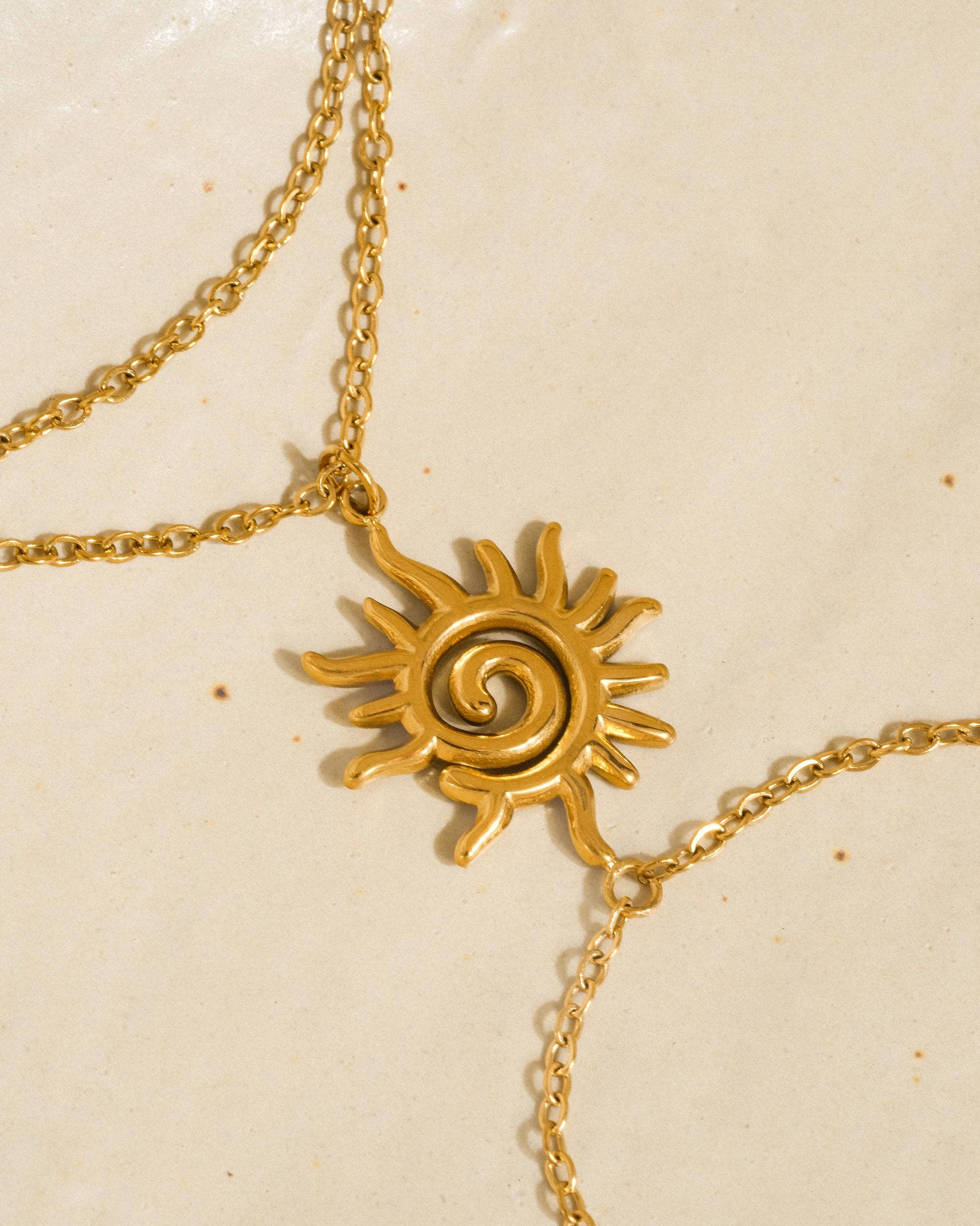 Carmela 18K Gold Non-Tarnish Sun Charm Hand Chain