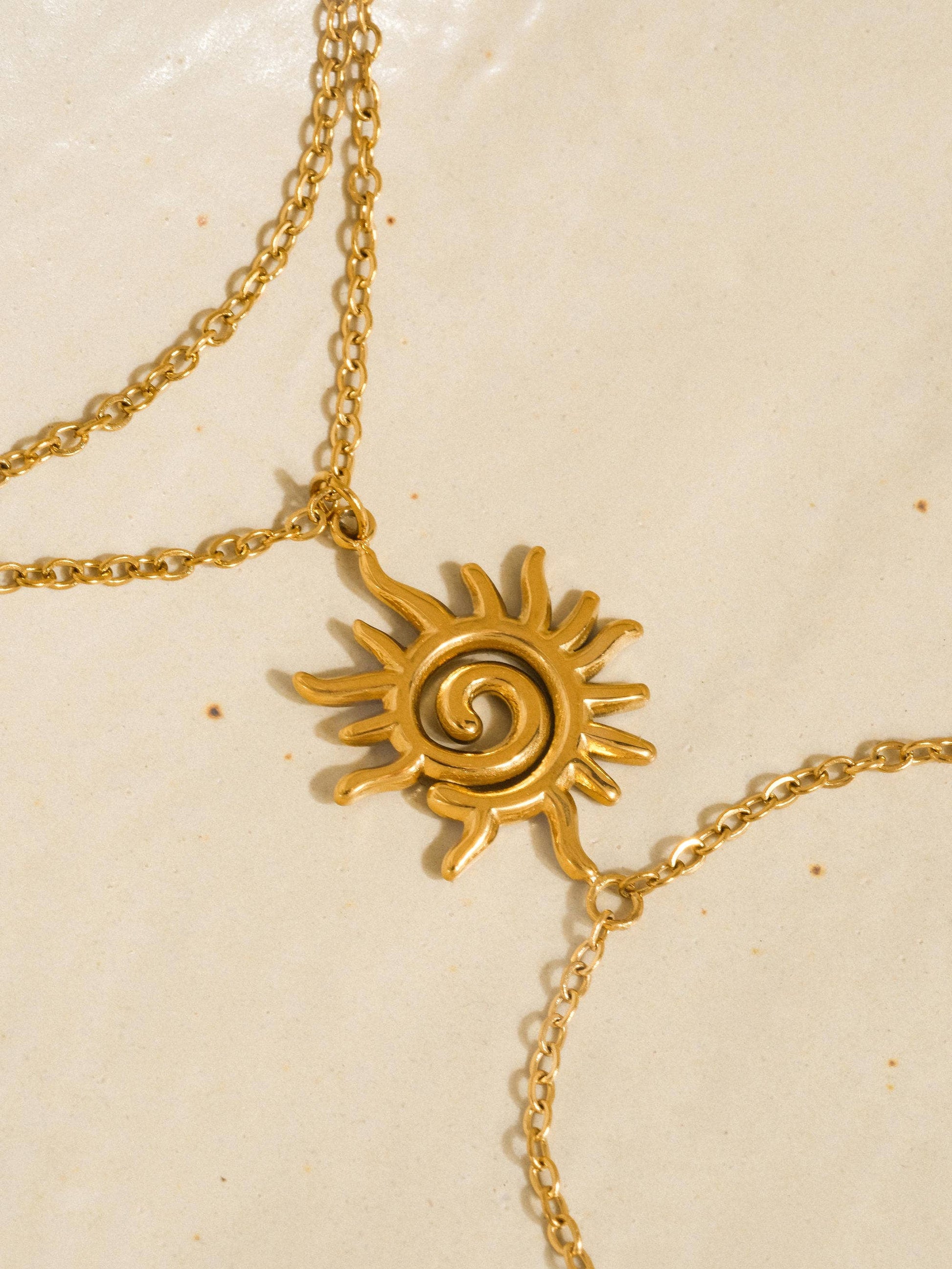 Carmela 18K Gold Non-Tarnish Sun Charm Hand Chain