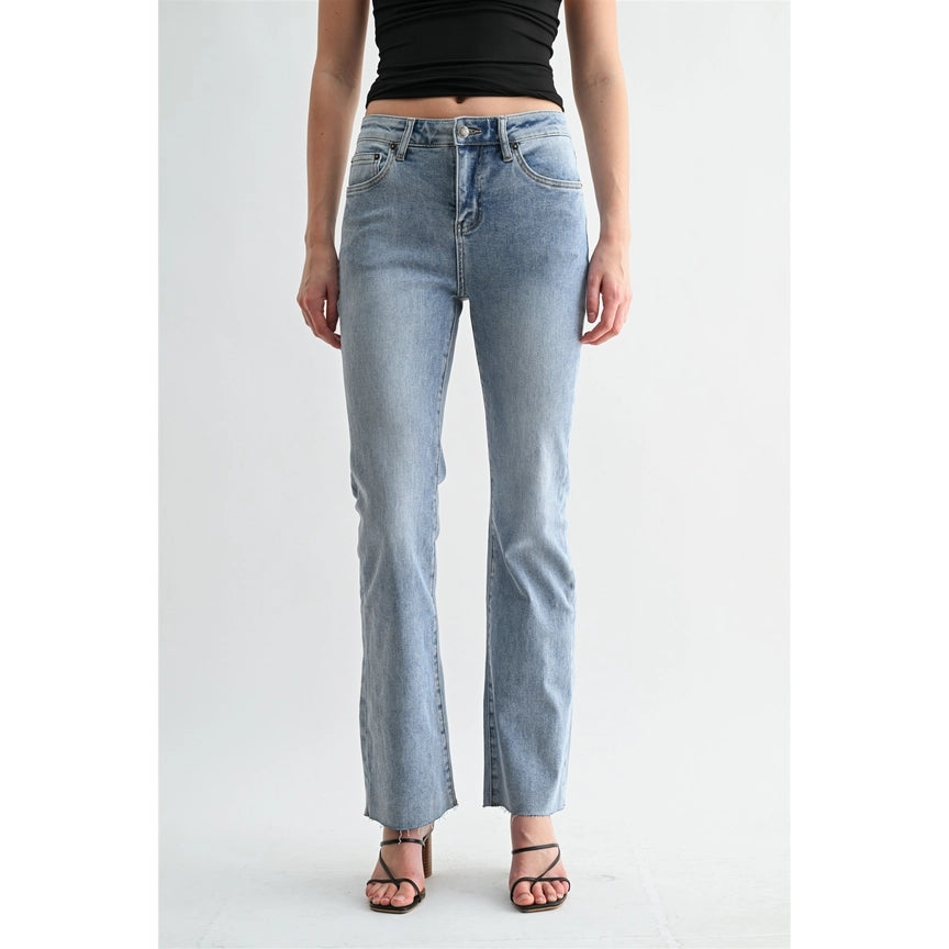 High-Rise Bootcut Raw Hem