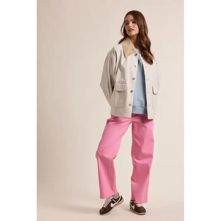 The Everyday Cotton Barn Jacket with Contrast Collar