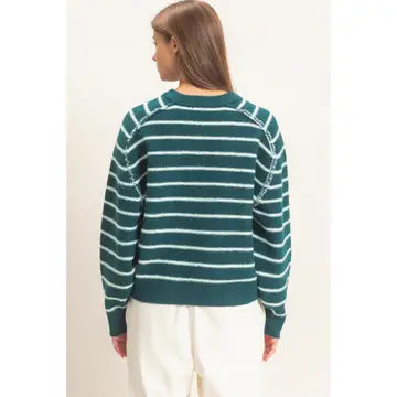 Laurel Striped Henley Sweater