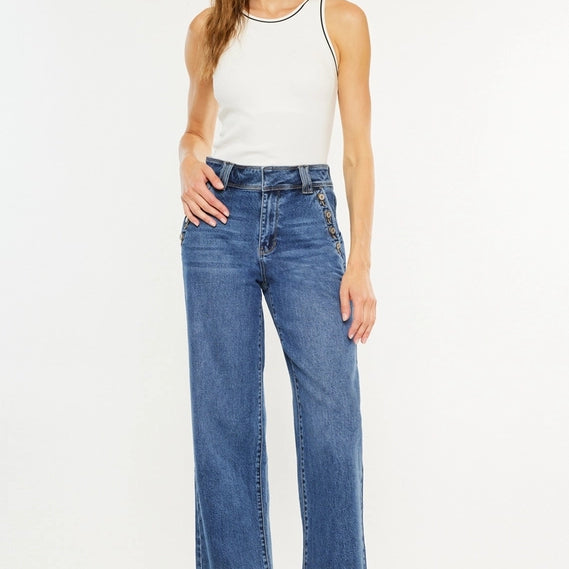 Kan Can Ultra High Rise Wide Leg Jeans
