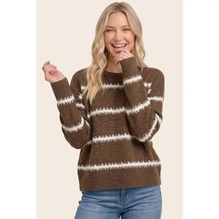 Staccato Ultra-Soft Relaxed Striped Crew Neck Sweater