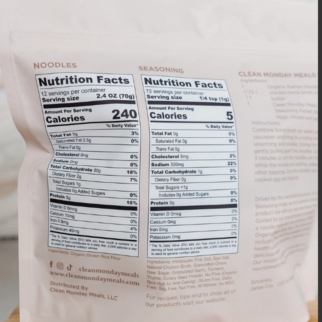 Clean Monday Meals Organix Ramen Noodles