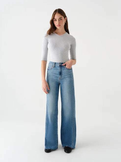 Daze Denim Far Out High Rise Wide in Make Believe