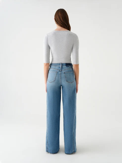 Daze Denim Far Out High Rise Wide in Make Believe