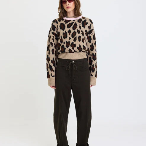 Villa Drawstring Barrel Pant in Fern