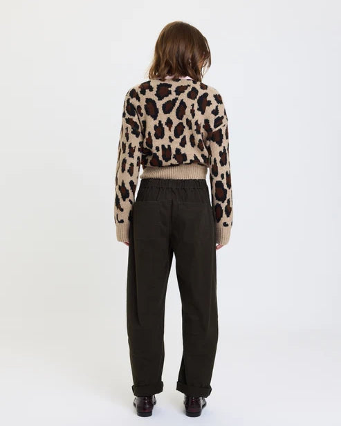 Daze Villa Drawstring Barrel Pant in Fern