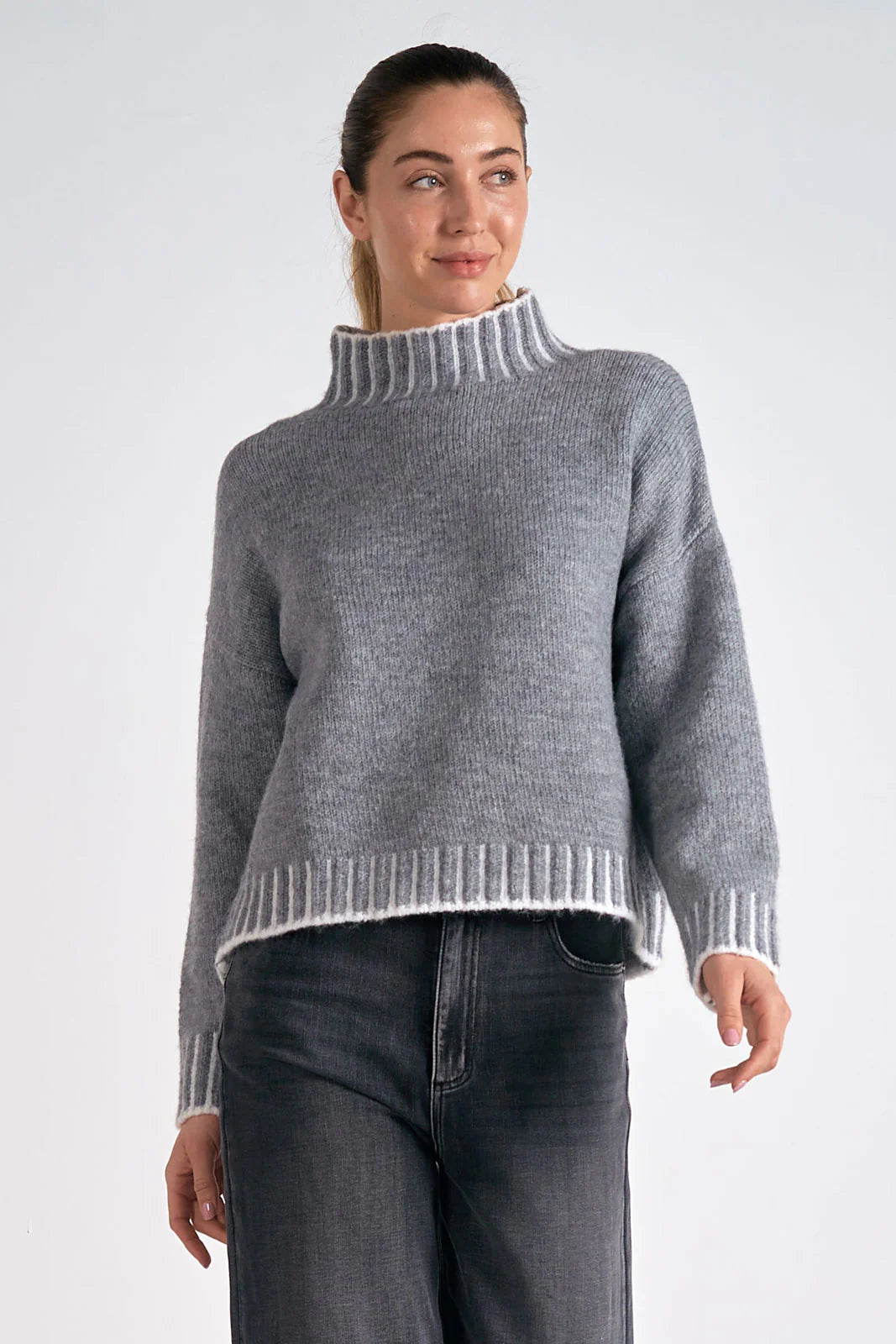 Elan Stitch Detail Turtleneck