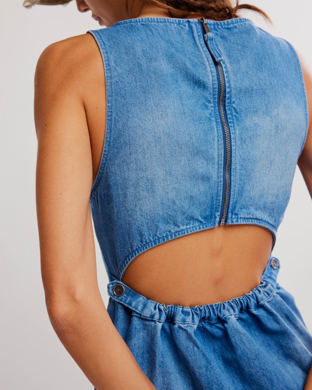 Free People Atlas Denim Mini Dress (Blue Fade)