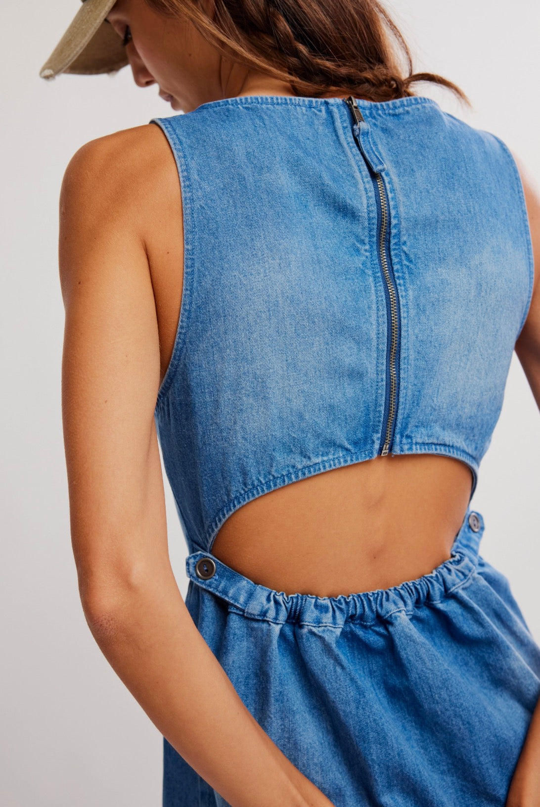 Free People Atlas Denim Mini Dress (Blue Fade)