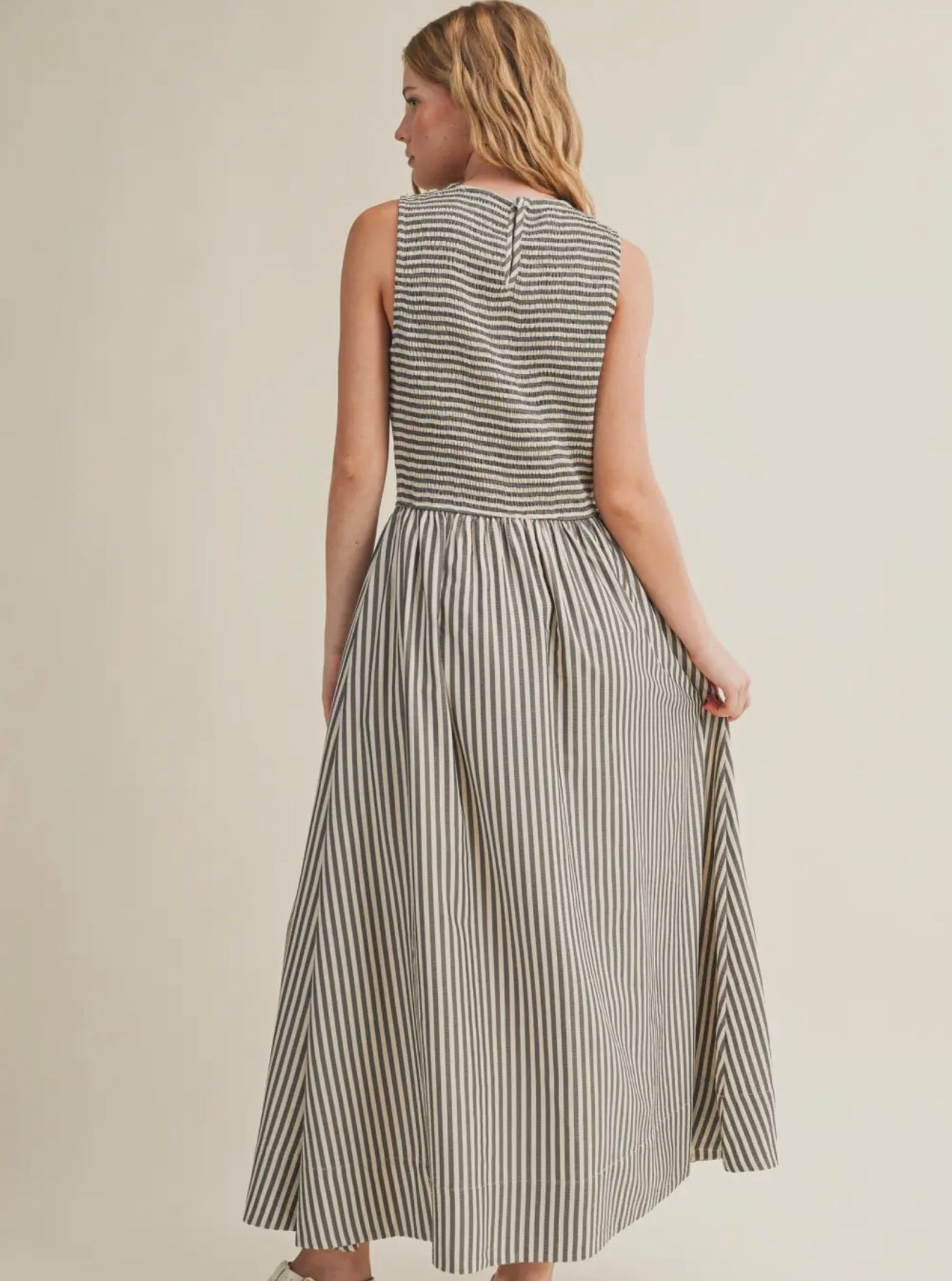 Miou Muse Striped Long Dress