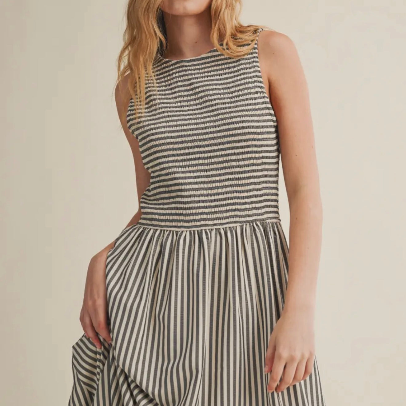 Miou Muse Striped Long Dress