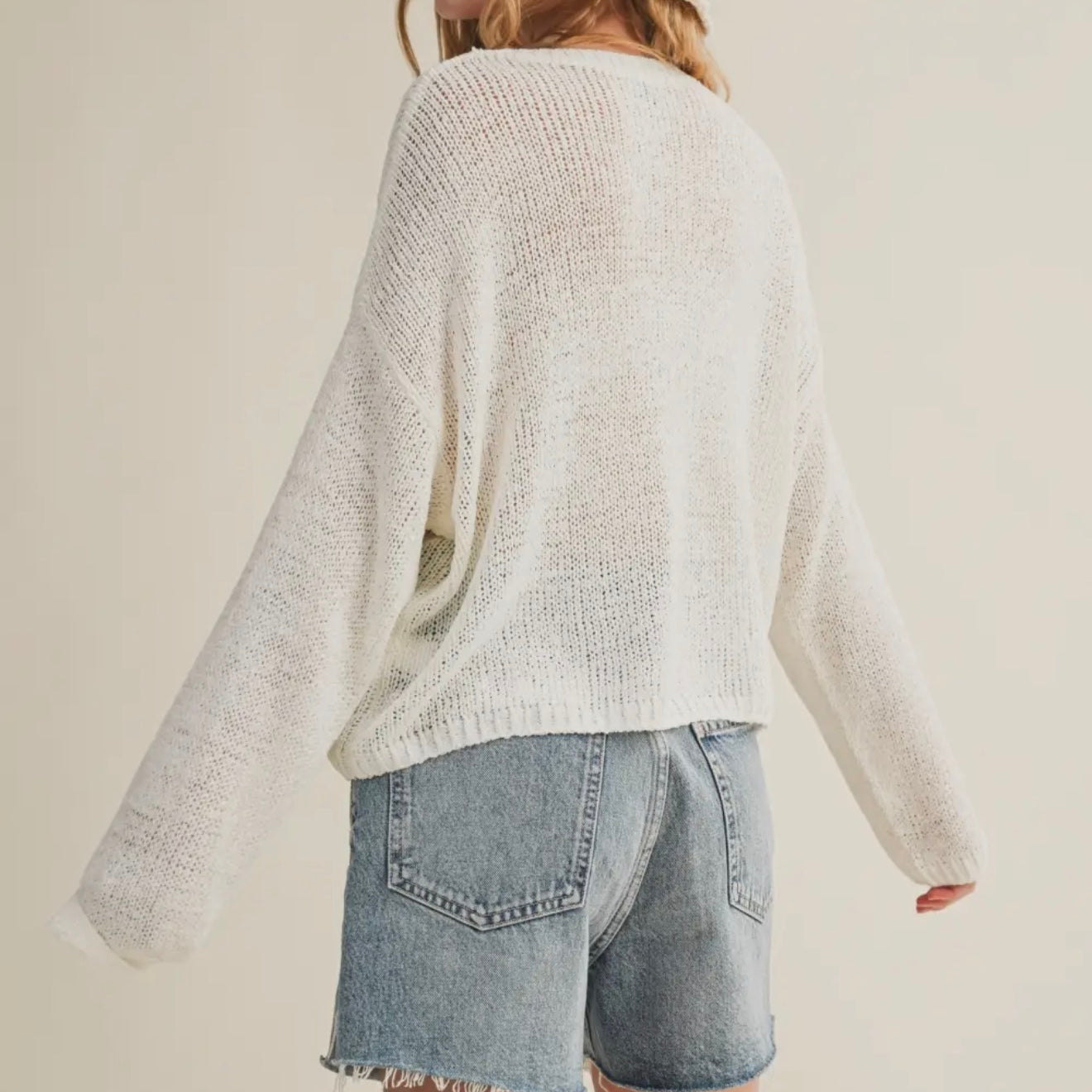Miou Muse White Knit Sweater