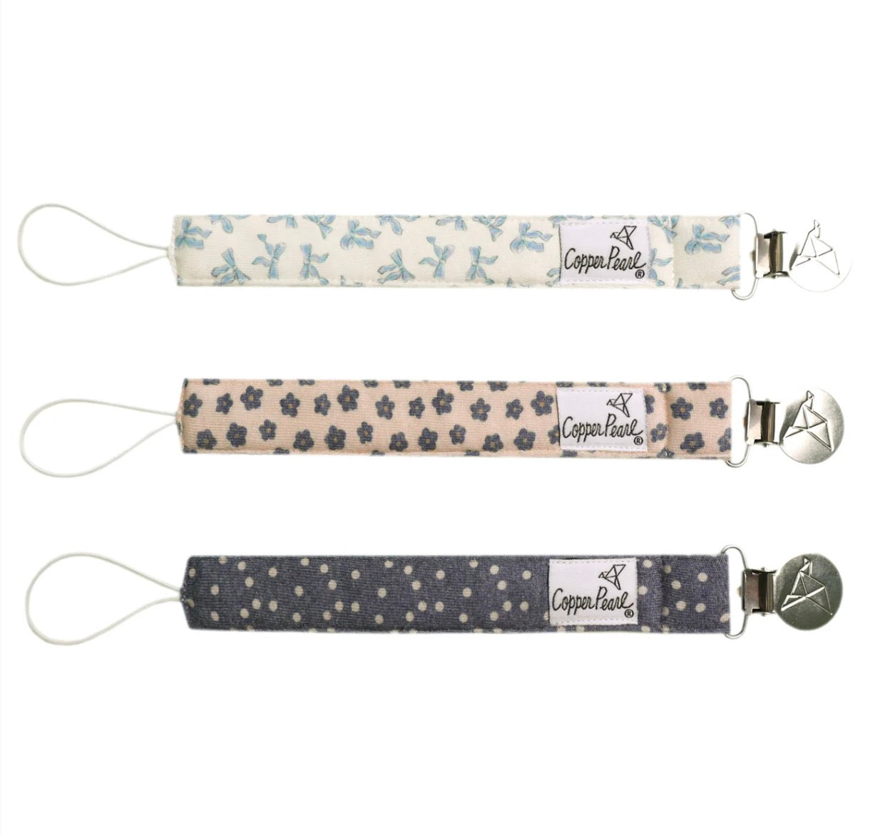 Copper Pearl Binky Clips (3pk)