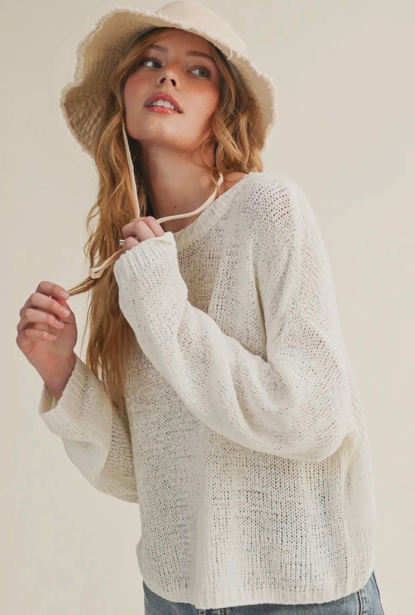 Miou Muse White Knit Sweater