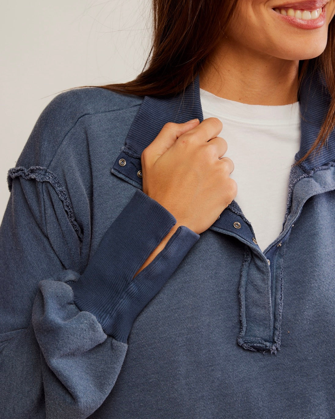 Free People Camden Henley Navy