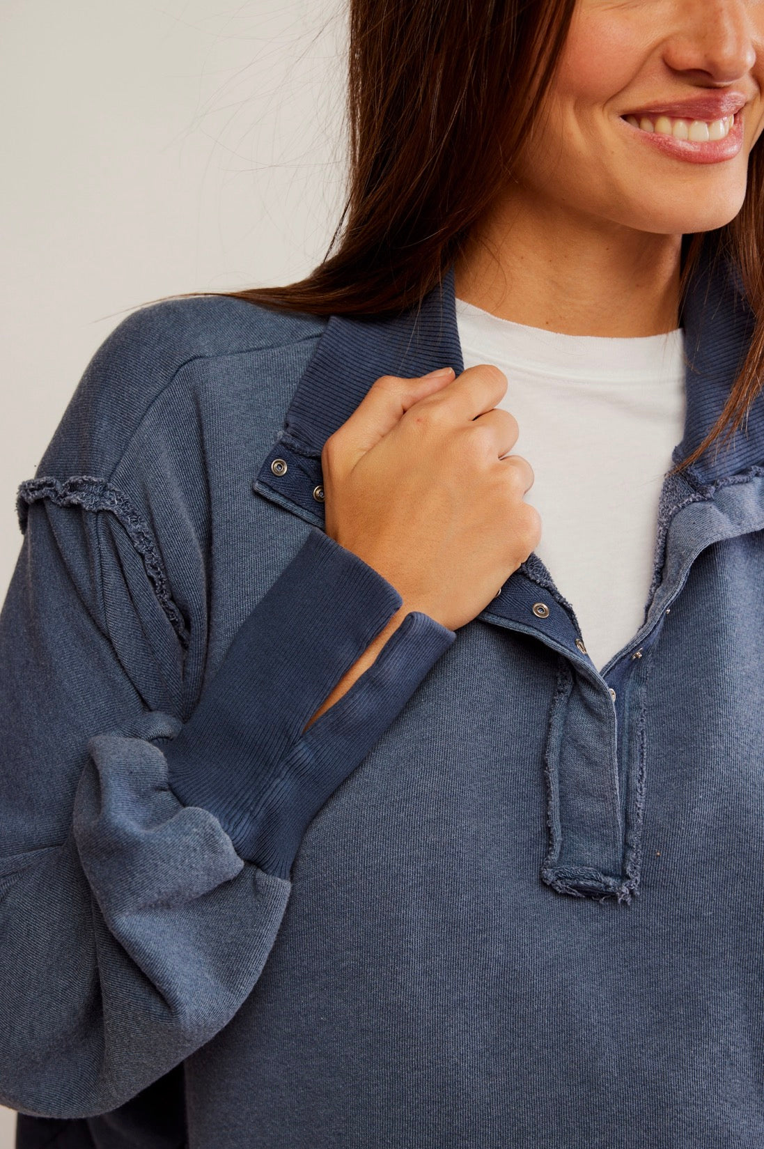 Free People Camden Henley Navy