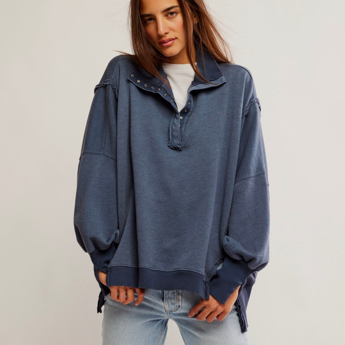 Free People Camden Henley Navy